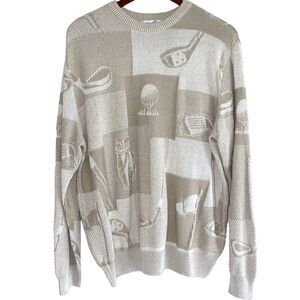 Cypress Links Golf Clubs Sweater Mens XL Top Raised Knit Long Sleeve Tan Neutral